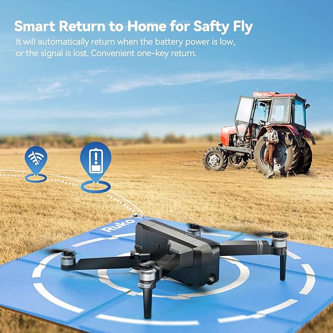 Ruko F11PRO Drones with Camera for Adults 4K UHD Camera, 60 Mins Flight Time with GPS Auto Return Home, Brushless Motor, Black (with Carrying Case)