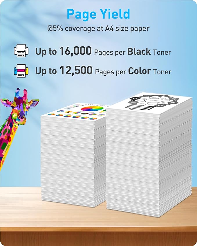 MasaiMara W9060MC W9061MC W9062MC W9063MC Compatible Toner Cartridges Replacement for HP Color Managed E55040 E55040DW E57540dn E57540 E57540C Printer(Black, Cyan, Magenta, Yellow, 4-Pack)