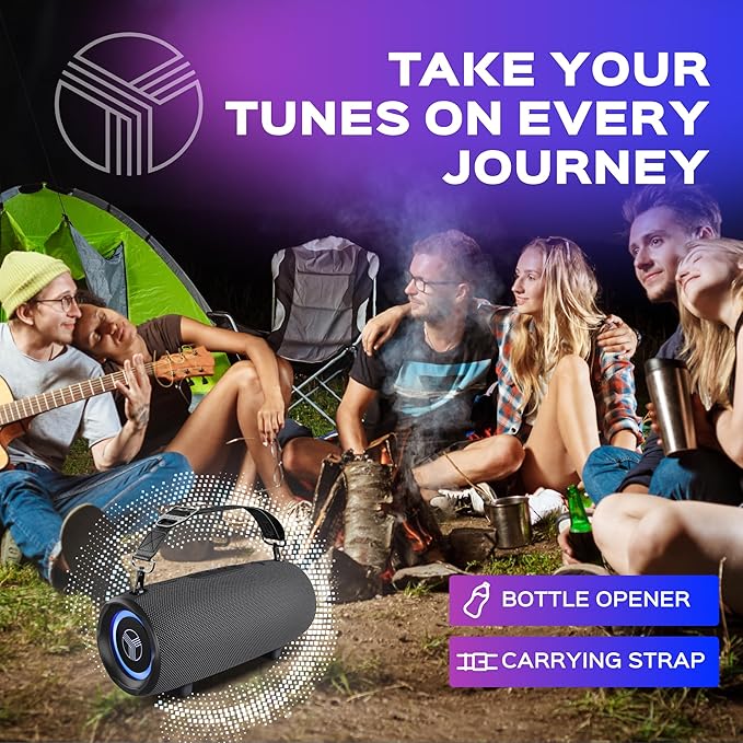 TREBLAB Ultra Loud Wireless Speaker - 60W Stereo Sound with Deep Bass, 20H Playtime, Powerbank, Waterproof, Loudest Portable Bluetooth Speaker for Home, Outdoor Party, Beach, Work, Travel, HD-Max