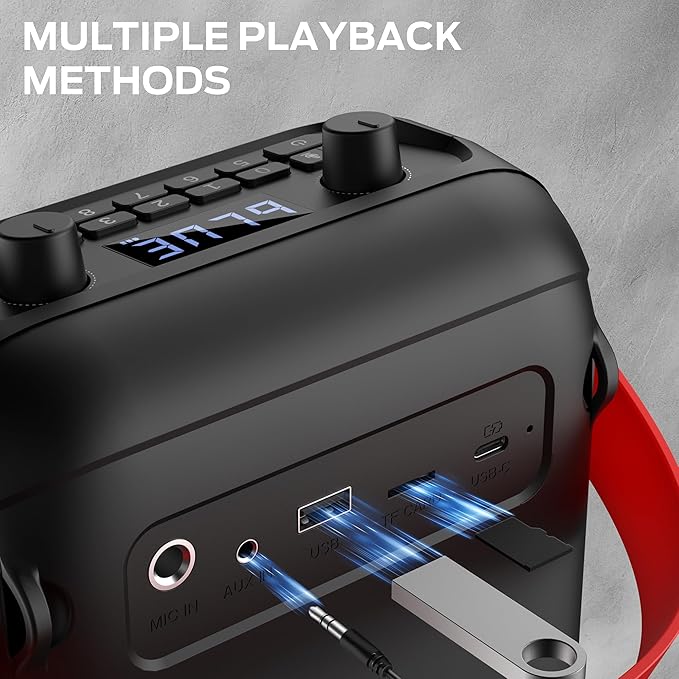 Monster MFS 1 Portable Bluetooth Speakers, Bluetooth Speaker Wireless with 40W Stereo Sound, Outdoor Speakers with Handle, 12H Playtime, Supports TF Card, AUX for Outdoor Indoor