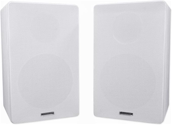 Rockville 2 RockShelf 68W 400w White 6.5" Home Theater Bookshelf Speakers/8 Ohm