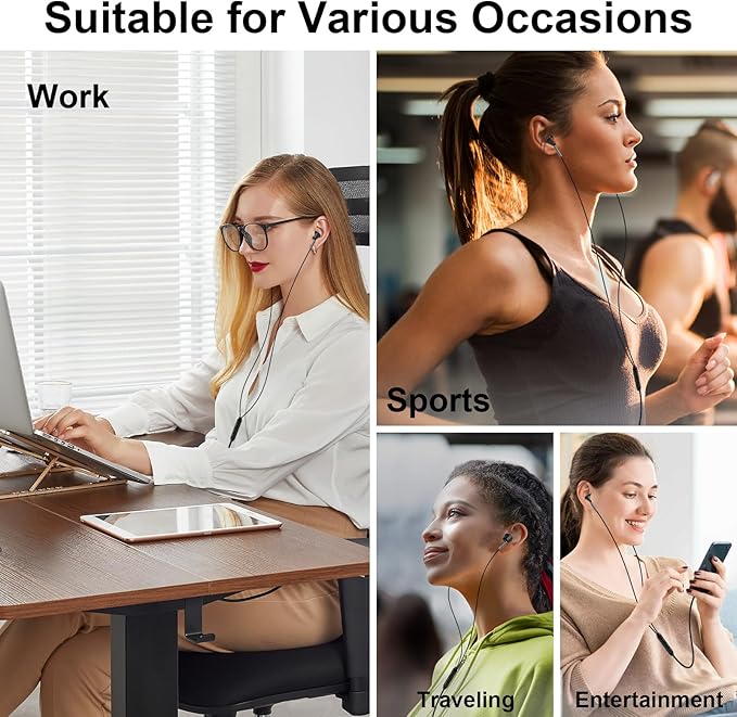 USB C Headphones Samsung Wired Earbuds for Android Samsung Galaxy A17 A36 A16 Z Fold/Flip7 S25 Ultra/Edge A56 A35 A54 S24FE S23Plus,Wired Type C Earphones with Microphone for iPhone 17 Pro Max 16 Plus