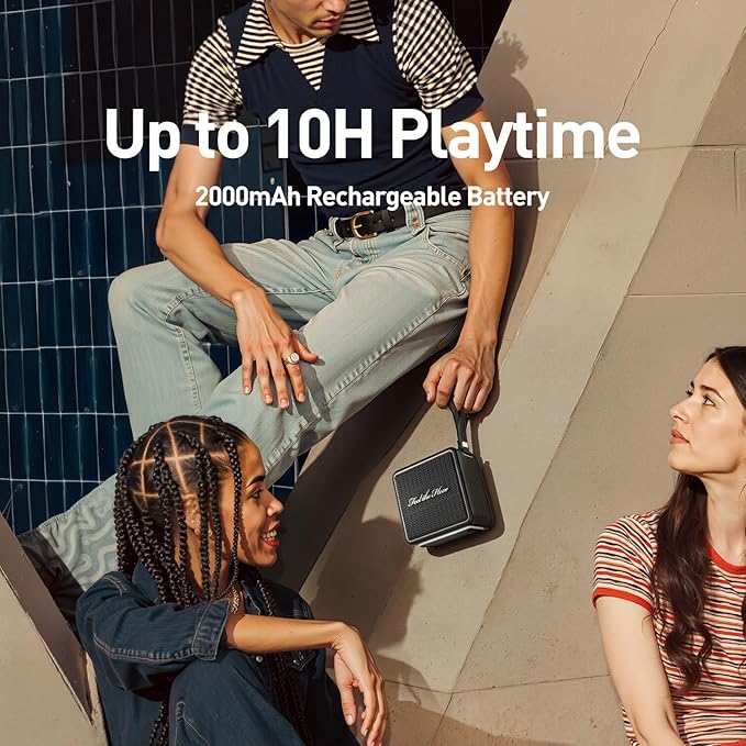 Bluetooth Speaker Portable IP67 Waterproof with 3 Colorful LED Lights TWS Pairing Support Wireless/Aux Cable/SD Card/U Disk Input for Outdoor/Home/Party/Bathroom (Black)