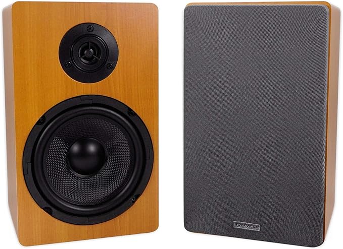 Rockville Pair RockShelf 68C V2 400W Wood 6.5" Bookshelf Speakers, 8 Ohm, Kevlar Woofers, Silk Dome Tweeters, Wall-Mountable, for Home Theater and Music