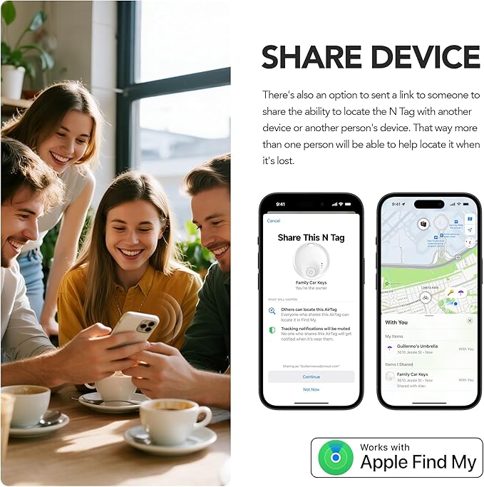 Air Tracker Tags-4 Pack, Smart Bluetooth5.3 Tracker, Item Finder Work with Apple Find My, Trakcer Tag Locator for Keys, Luggage, Backpack, Suitcase, Pets, 120dB Sound(White)