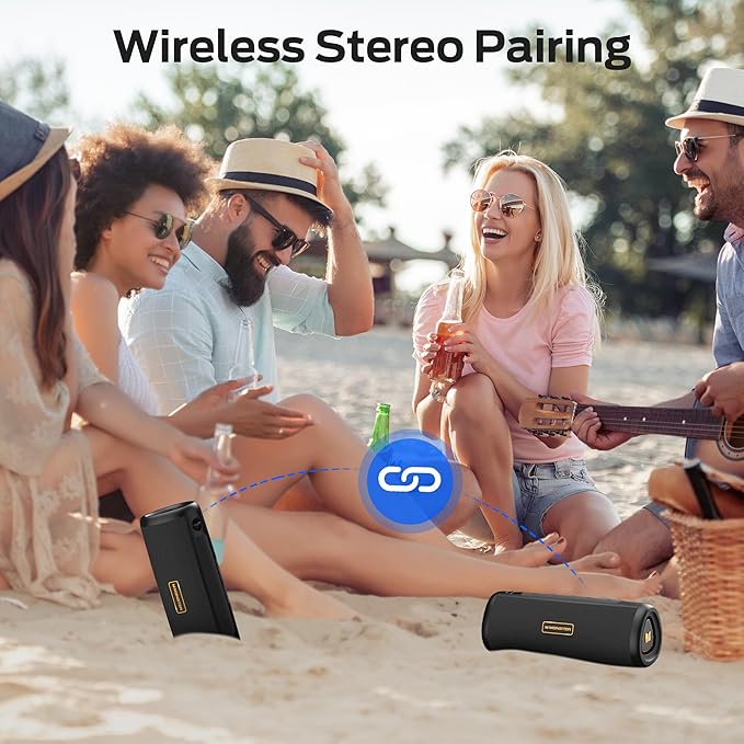 Monster S230 Portable Bluetooth Speaker, Wireless Speaker with 30W Loud Stereo Sound, Wireless Stereo Pairing, 24H Playtime, Bluetooth 6.0 Supports TF Card, AUX for Outdoor/Home/Party