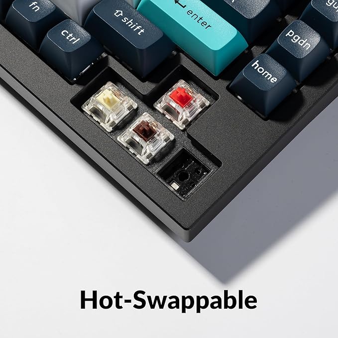 Keychron Q1 Max RGB QMK/VIA Custom Mechanical Keyboard, Hot-Swappable Full Metal Programmable Knob with Gateron Jupiter Brown Switch, 2.4 GHz/Bluetooth/Wired Gaming Keyboard for Mac Windows Linux