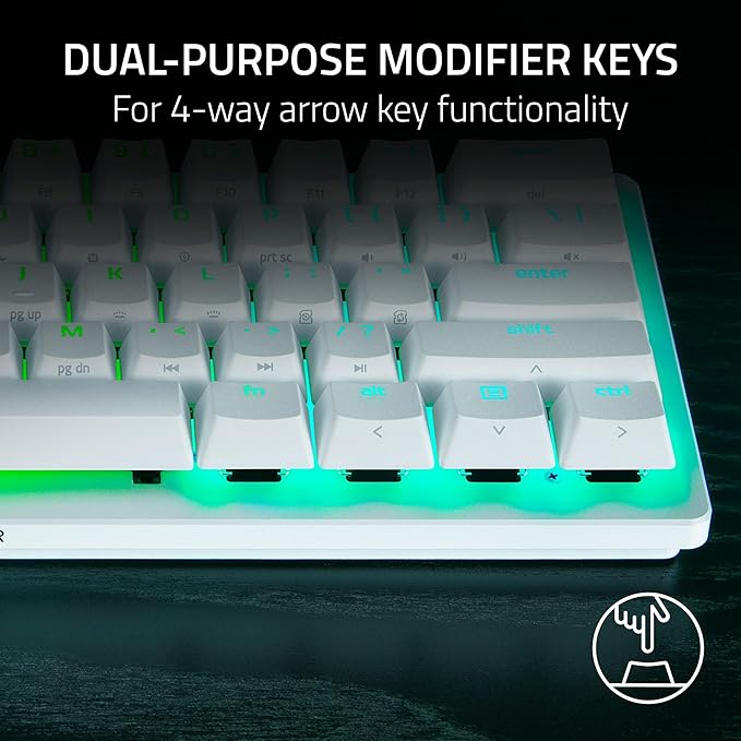 Razer Huntsman V3 Pro Mini 60% Esports Gaming Keyboard: Analog Optical Switches Snap Tap - Rapid Trigger - Adjustable Actuation - Dual-Purpose Mod Keys - Doubleshot PBT Keycaps - White