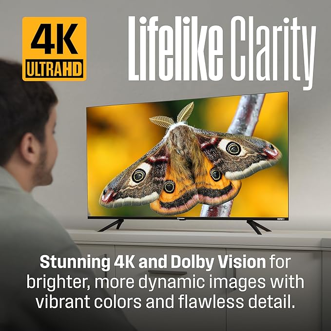 Westinghouse 43-inch Smart TV, 4K UHD Xumo TV w/ HDR10, Voice Remote, Dolby Vision, Dolby Atmos, Edgeless, Flat Screen LED Television w/Bluetooth, Apple AirPlay, Wi-Fi & Mobile Connectivity