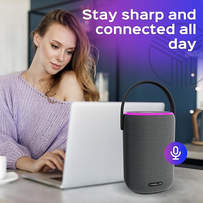 TREBLAB HD-Energy-Pro Outdoor Wireless Speakers with Bluetooth – Immersive 40W Audio, IPX6 Waterproof, 18H Battery, RGB Light, USB Playback, TWS, Built-in Mic – Portable Desktop Bluetooth Speaker