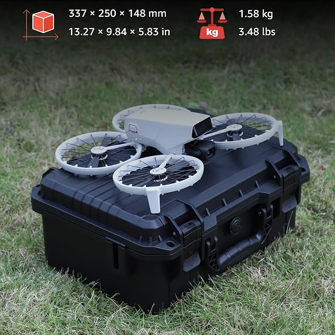 Travel Hard Case for DJI Flip, Fly More Combo | Holds Up to 7 Batteries, Fits Drone, DJI RC 2 / RC-N2 Remote Controller, Charging Hub & Accessories | IP67 Waterproof, Shockproof, Dustproof