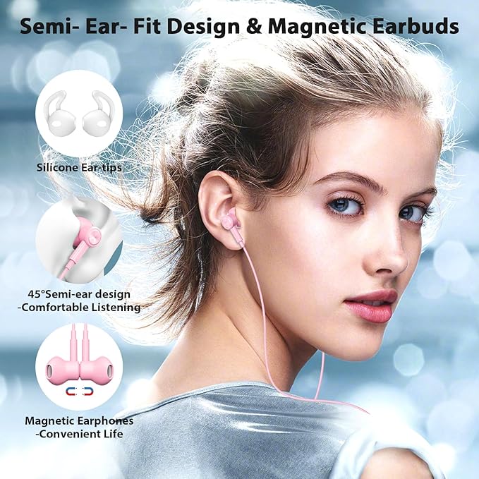 USB C Headphones for iPhone 17 Air 16e 16 Pro Max 15 Plus, Type C Headphone Wired Earbuds with Mic HiFi Magnetic Sport Earphone for iPad Pro Air Samsung Flip Fold 6 Galaxy S25 S24 S23 OnePlus 13 12 9