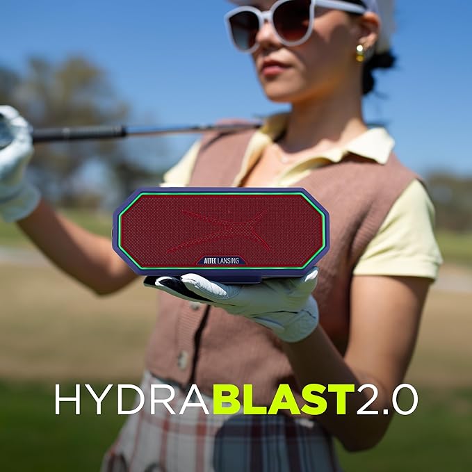 Altec Lansing - Portable Bluetooth Speaker HYDRABLAST 2.0, Waterproof IP67, 20W Output Power, Magnetic Bluetooth Speaker (New York Giants)