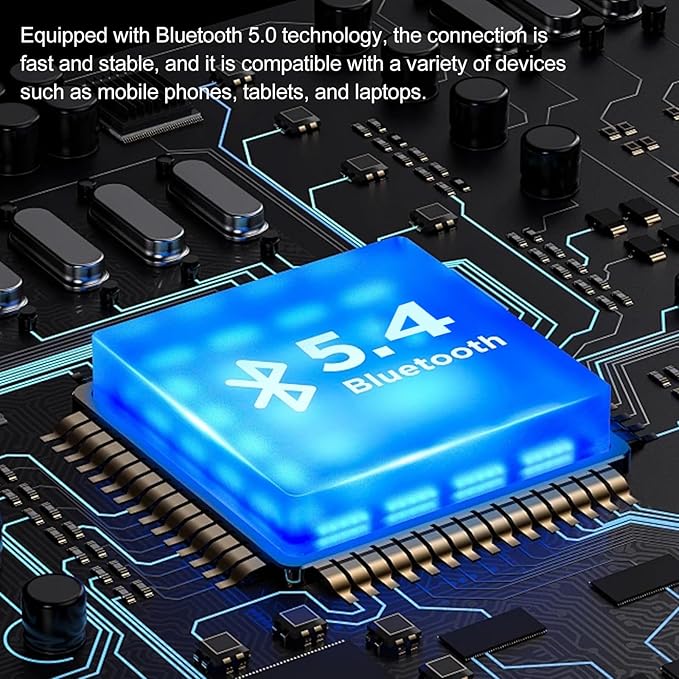 Portable Bluetooth Speaker, Bluetooth Speaker 5.4, Stocking Stuffers, Powerful Crystal Clear Sound, IPX7 Waterproof, 8 Lighting Effects, TWS Paring, Small Wireless Speaker for Outdoor