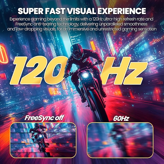 CRUA 34" Curved Gaming Monitor, WQHD 3440x1440, 120Hz Computer Monitors, 1500R VA Screen, 120% sRGB, AMD FreeSync, Blue Light Filter, HDMI 2.0 & DP 1.4, Wall Mountable Installs- White