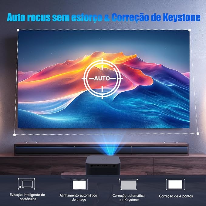 [Netflix Officially Licensed] Smart Projector with WiFi and Bluetooth, Magcubic Native 1080P Auto Focus, Keystone Correction, DoIby Audio Outdoor Movie Projector, Short Throw Home Video Projector