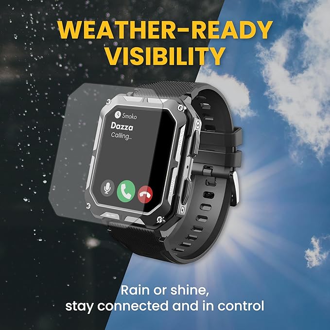 Hard Hat Smartwatch Screen Protector, Scratch Resistant, Impact Absorbing, Ultra-Clear, Touch Responsive, Easy Install, Fits Original Smart Watch for Men