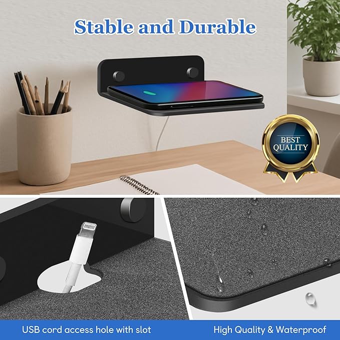 Metal Speaker Wall Mount - 4.25" Smart Device Holder for Google Nest Cam, Echo Dot, Small Speakers, Baby Monitor, Alexa (4.4lbs Capacity,1 Pack)