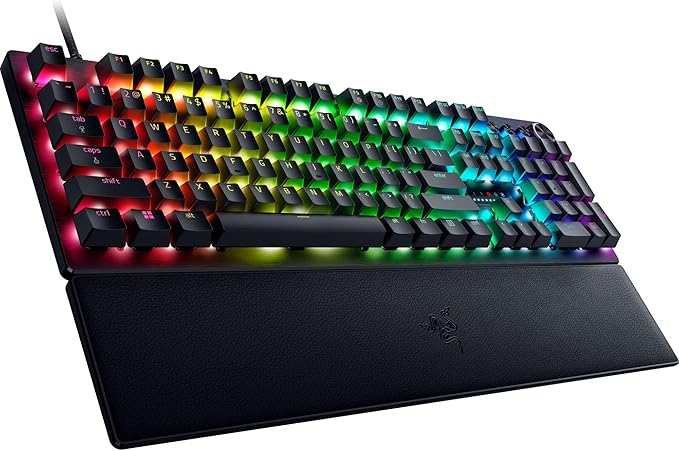 Razer Huntsman V3 Pro Esports Gaming Keyboard: Analog Optical Switches - Razer Snap Tap - Rapid Trigger - Adjustable Actuation - Media Keys & Dial - Doubleshot PBT Keycaps - Wrist Rest - Black