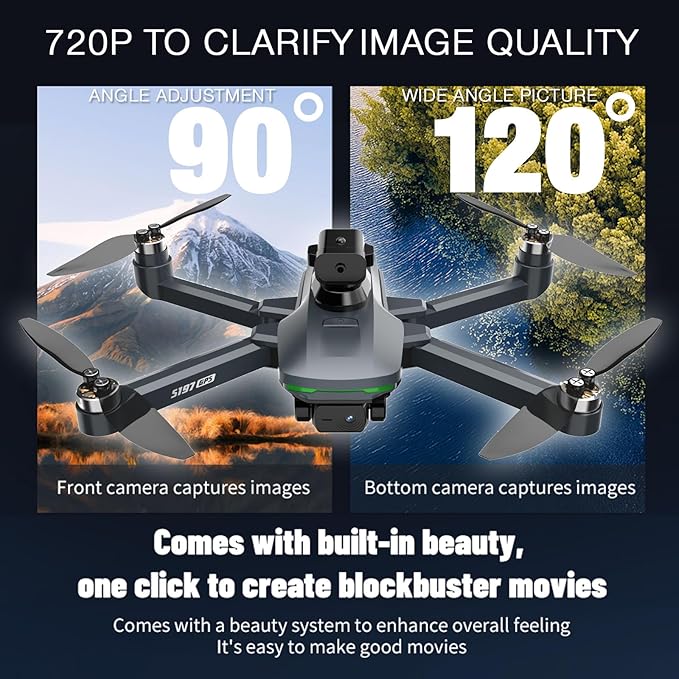 S197 foldable drone HD camera with screen fixed height hovering one key takeoff and landing 3 batteries safety aerial photography toys indoor and outdoor remote control quadcopter