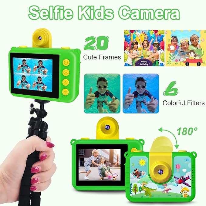 GKTZ Kids Camera - Waterproof Underwater Camera for Kids, Christmas Birthday Gifts for Boys Age 3-12, 1080P HD Children Digital Action Camera, Pool Toys for Kids Age 4-12