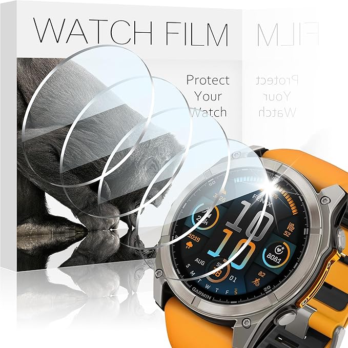 4 Pack Compatible with Garmin Fenix 8 51mm Tempered Glass Screen Protector,for Garmin Fenix 8 51mm Screen Protector Precise Fit,9H Hardness Scratch Resistance