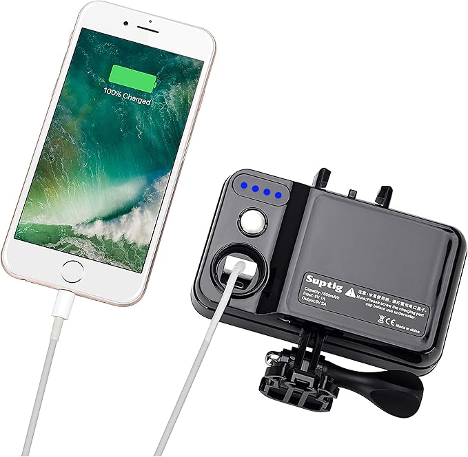 Suptig Portable Charger, 7800mAh Battery Pack Power Bank, Compatible for Gopro Hero 13 Hero 12 11 10 9 8 7 6 5 4 3 3+ Hero Session Hero + DJI osmo AKASO Insta 360 Digital Camera Phone (Black)