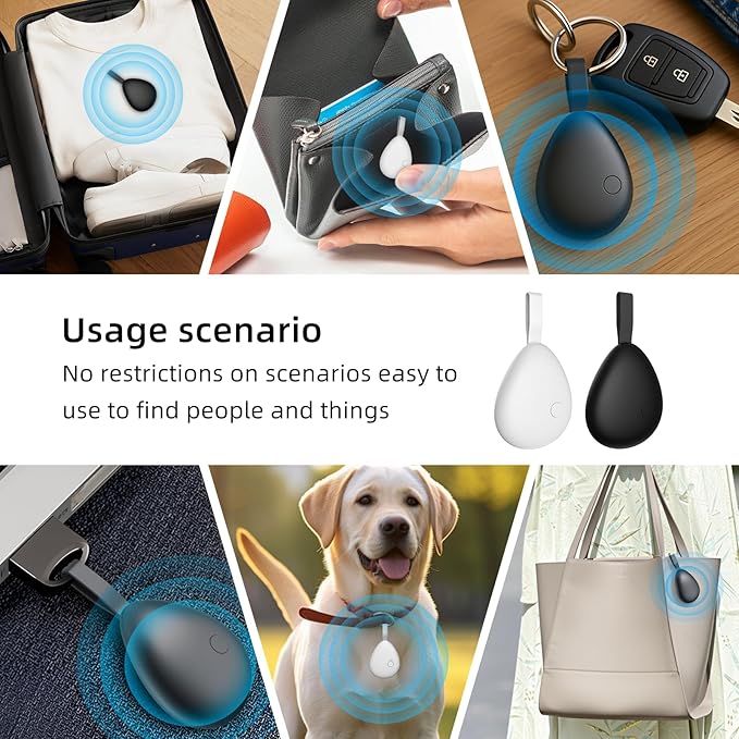 [Apple MFi Certified] Air Tracker Tag 1 Pack (iOS Only), Bluetooth Tracker for Apple Find My, Replaceable Battery, Key Finder and Item Locator Smart Tag for Keys, Bags, Luggage, Pets, Wallet (White)