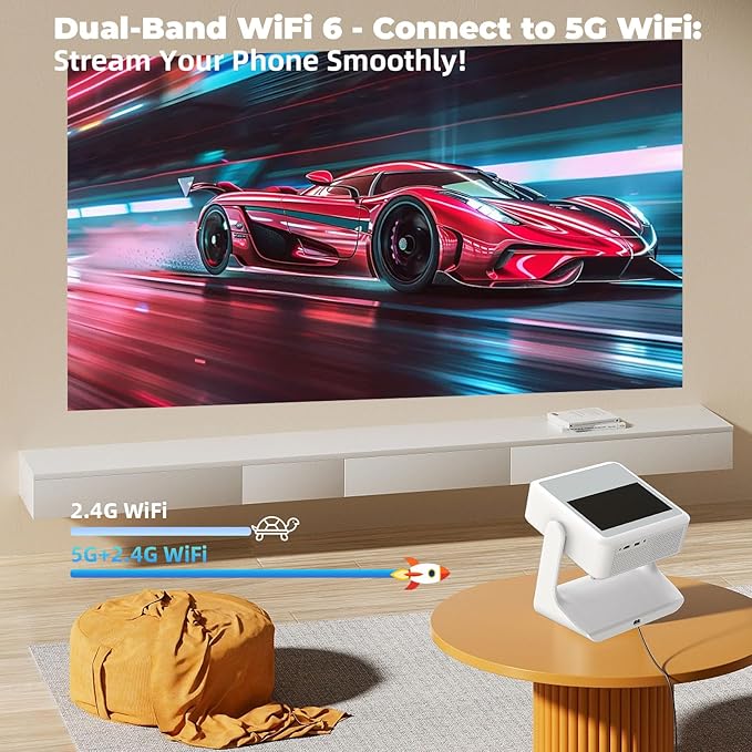 [Touch Screen/Auto Focus & Keystone/Built-In Apps] A2Pro Smart Projector with Touch Tablet , Wifi 6 Bluetooth Portable Movie Projector with Stereo Speaker, Support 4K, 800 ANSI, Indoor/Outdoor Use