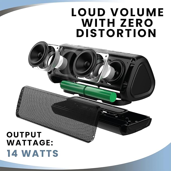 OontZ Ultra Dual Portable Bluetooth Speaker 5.0 2-Pack – IPX7 Waterproof, 14W Enhanced Sound, 20-Hr Battery, 100ft Range, Deep Bass & Clear Audio, Durable for Shower, Pool, or Beach (Black)