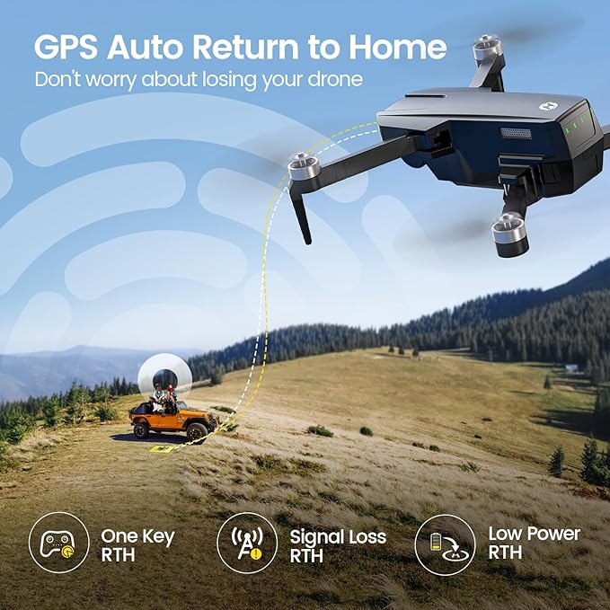 Holy Stone HS720S GPS Drone with Camera for Adults 4K Video, under 249g, 5G 2KM Tranmisson, Smart Fly, Follow Me, 2 Batteries 42-Min Flight Time, Auto Return, Beginner Friendly Mode