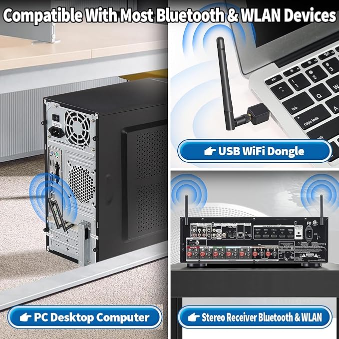 Bingfu Dual Band WiFi 2.4GHz 5GHz 5.8GHz 3dBi MIMO RP-SMA Male Antenna (10-Pack) for WiFi Router Wireless Network Card USB Adapter Security IP Camera Video Surveillance