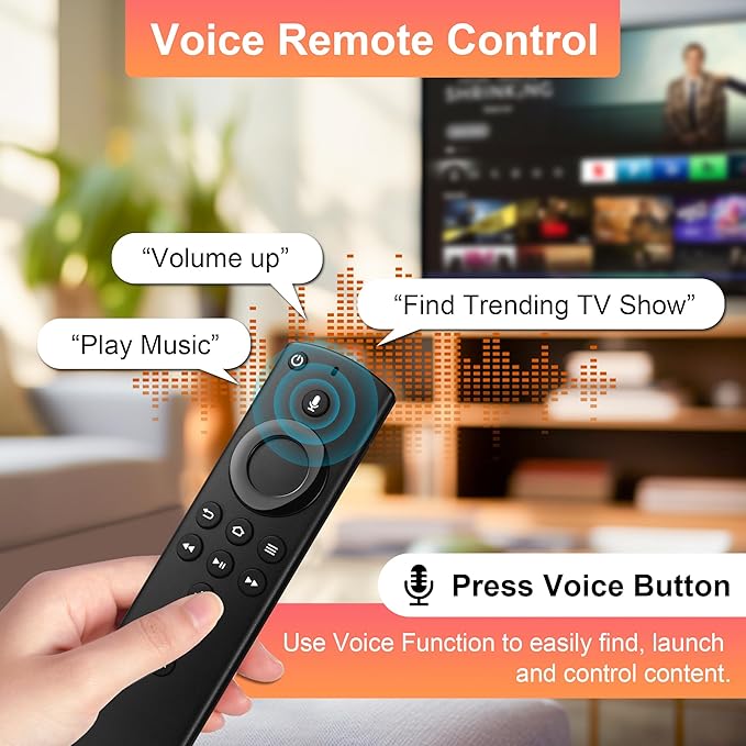 2nd Gen Replacement Voice Remote Control Fit for Fire Smart TVs 2nd/3rd Gen,TV Cube,TVs Stick Lite/4K Max,Not for Insignia-Toshiba-Pioneer Smart TV