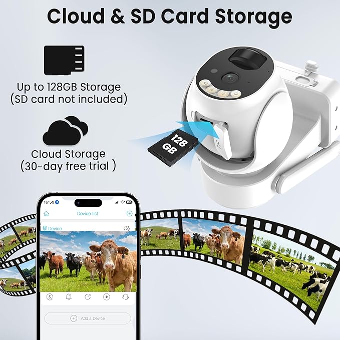 4G LTE Security Cameras Wireless Outdoor, 2K Solar Cellular Security Camera, No WiFi Security Camera, Off Grid With 360° Live View, Color Night Vision, PIR Motion Alerts, 2 Way Talk, Built-In SIM Card