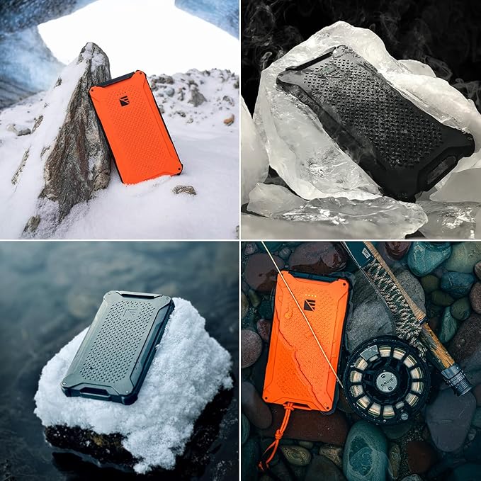 Dark Energy Poseidon Pro Indestructible Portable Charger, USB-A and USB-C Connectors, Ultra-Durable Armorflex, Long Lasting Battery, 10,000 mAh | Signature Series Plugs, Black