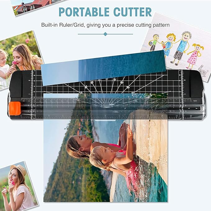 9 Inch Laminator Machine with Never Jam Technology, 40 Laminating Sheets, 4-in-1 A4 Thermal Laminator with Trimmer and Corner Rounder for Office, School, Business and Home Use