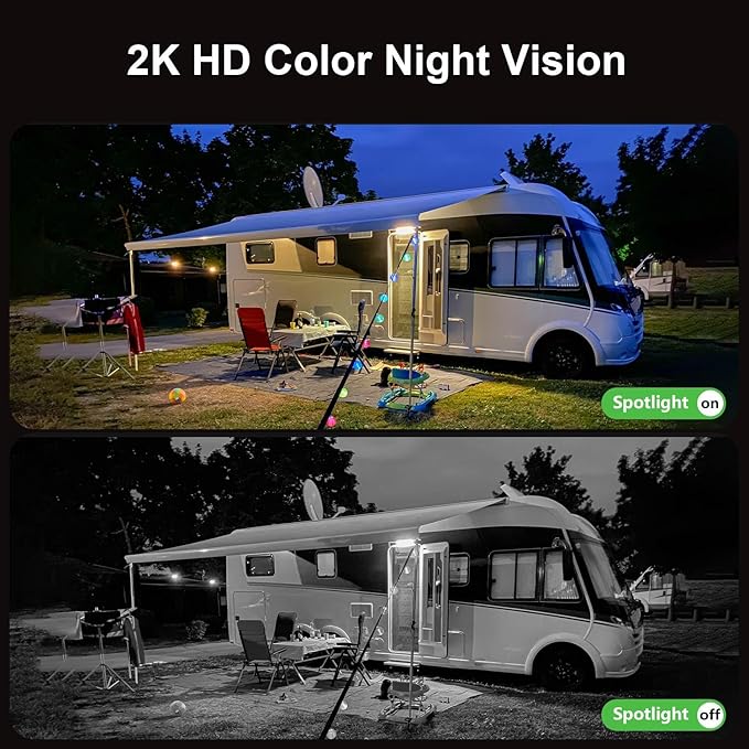 4G LTE Cellular Security Camera No Internet Needed, No WIFI Security Cameras Wireless Outdoor, Solar Camera With SIM Card, PIR Sensor, 360 PTZ, 2K HD Color Night Vision, 2-Way Talk, IP66 Waterproof