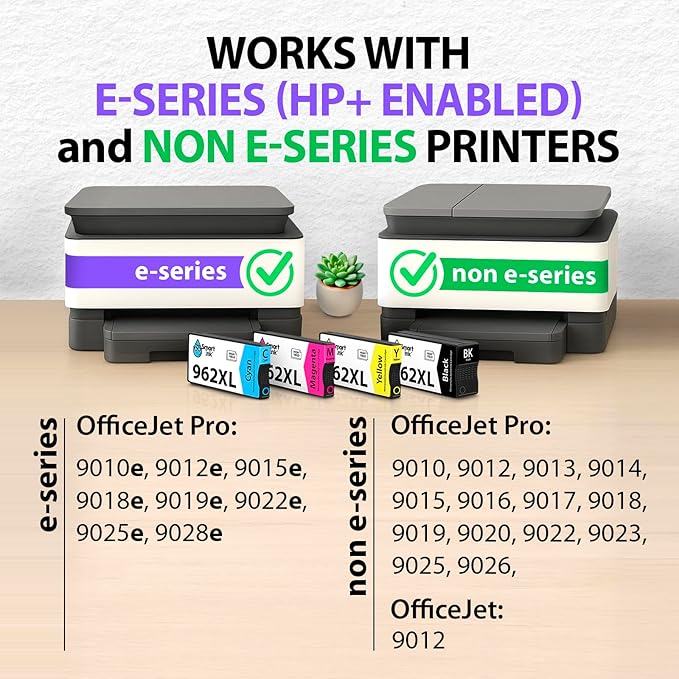 Smart Ink Remanufactured Ink Cartridges Replacement for HP 962XL 962 XL Combo Pack (962XL Black, Cyan, Magenta, Yellow) to use with OfficeJet Pro 9015e 9018e 9025e 9012e 9015 9010 9012 9018 9020 9025