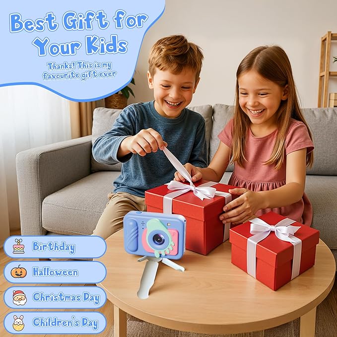 Underwater Camera, 48MP 5FT Waterproof Digital Camera with 32GB Card, Autofocus Floatable Waterproof Camera with HD Screen, 8X Digital Zoom, for Kids Water Park, Swimming (Foot Style, Blue)