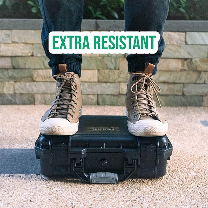 Waterproof Case for DJI Air 3S / 3 Fly More Combo Hard Shell Shockproof Case with Mesh Pocket for Accessories Custom-Fit Foam for Drone Controller Components Batteries Charger 14.2x6.3x11.4