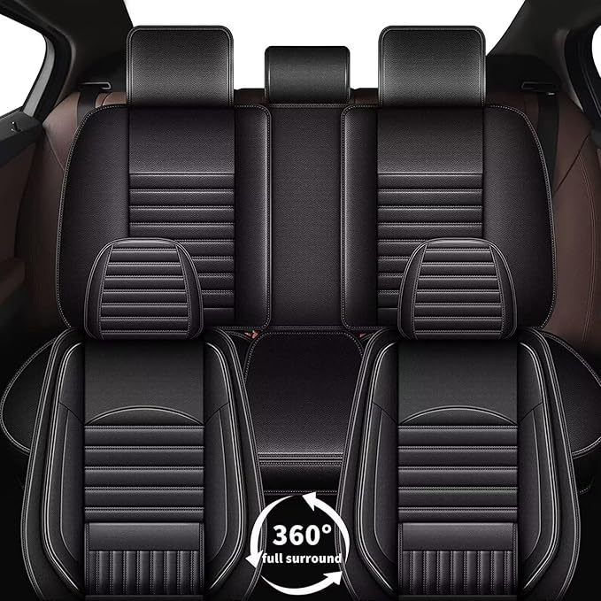 TTX LIGHTING Car Seat Covers Fit for 2009-2026 Kia Sportage Seat Covers Full Set 5 Seats Waterproof Faux Leather Car Seat Cushion Protector Compatible Airbag(Black)