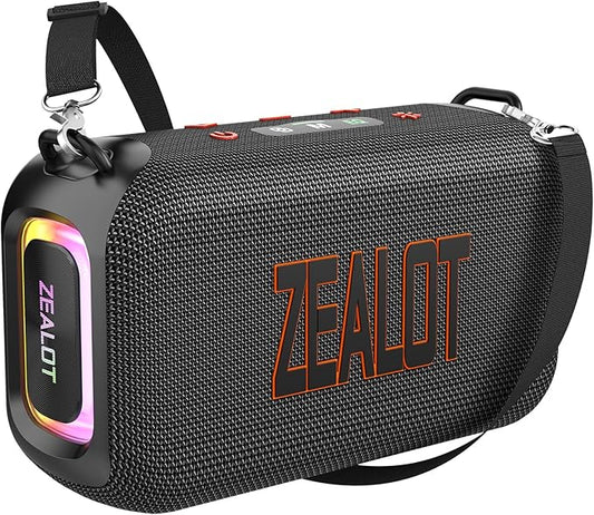 ZEALOT Bluetooth Speaker, 60W(Peak) Speaker Bluetooth Wireless, Portable Outdoor Speakers IPX6 Waterproof, Stereo Loud Sound with Deep Bass,Dual Pair/BT5.3/EQ/TF/AUX, for Pool/Party/Travel
