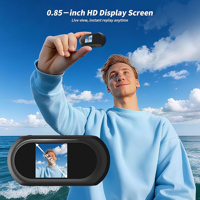 1080P Sports Action Camera with 64GB Card, Mini Body Camera Wearable Action Body Cam, Portable Recorder with Magnetic Back Clip