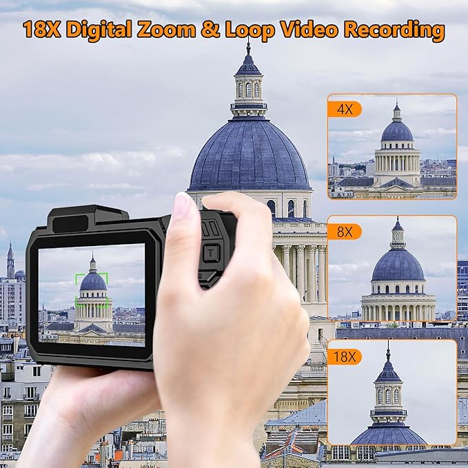 UHD 8K Underwater Camera, 70MP 33FT WiFi Waterproof Digital Camera with 64GB Card, Auto Focus Waterproof Dual-Screen Selfie 2500mAh Battery, 16X Floatable Digital for Snorkeling, Orange