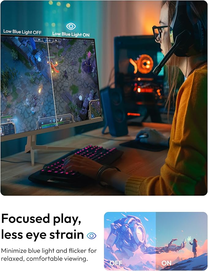 Pixio PX275 Wave 27 inch 100Hz Refresh Rate QHD 1440p Resolution IPS Panel 1ms MPRT Response Time Gaming Monitor with Adaptive Sync