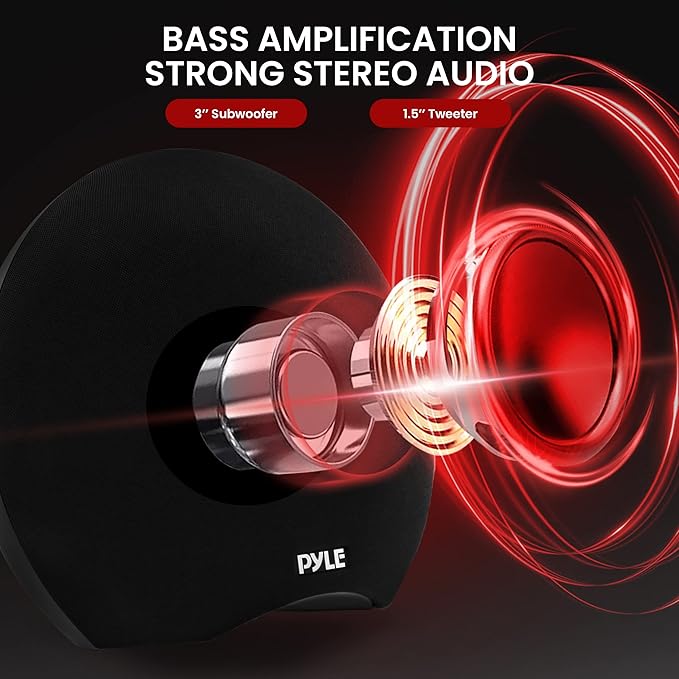 Pyle Portable Waterproof Bluetooth Speaker - 280 Watt Max Output Power, Wireless Music Streaming, Rechargeable Battery, MP3/WMA/FLAC Digital Audio File Support, & Remote Control Battery Operated