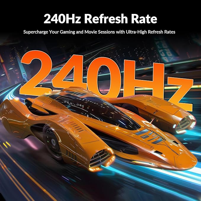 27 Inch Farmless Gaming Monitor, 240Hz 1ms FHD 1080P, 1500R VA Panel, FreeSync, 2X HDMI 1.4 & 2X DP 1.2, 100% sRGB, 90% DCI-P3, Frameless Design, VESA Mount, Metal Stand – Black