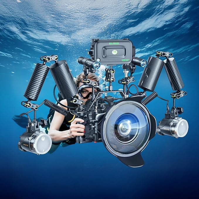 Sea frogs Carbon Fiber Float Arm D60mm, 12'', for Ultralight, Aquatic Arm, Buoyancy Provided 580g, Underwater Camera System Diving Tray Video Light/Strobe GA-8