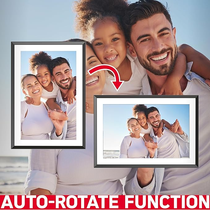 AGFA Photo Connected Digital Photo Frame Realiview APF1000 Wi-Fi 10 inch LCD - Display Photos/Videos, Clock, Weather, Auto Rotation, 32GB Memory, FRAMEO iOS/Android App Included - Black