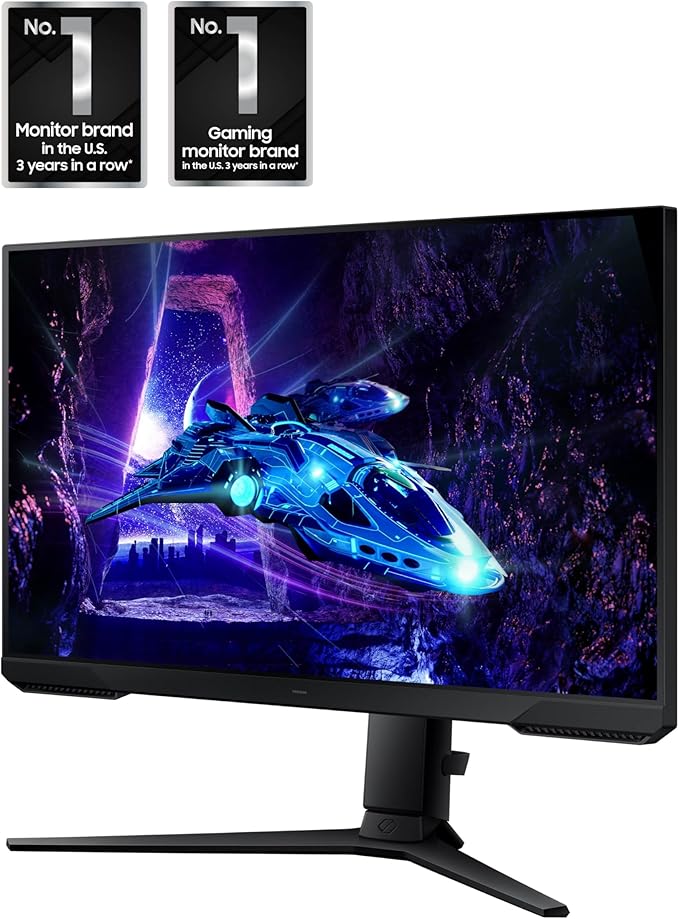 Samsung 24-Inch Odyssey G3 (G30D) Series FHD Gaming Monitor, 1ms, 180Hz, AMD FreeSync, Adjustable Stand, Black Equalizer, Virtual Aim Point, Eye Saver Mode, Flicker-Free, LS24DG302ENXZA